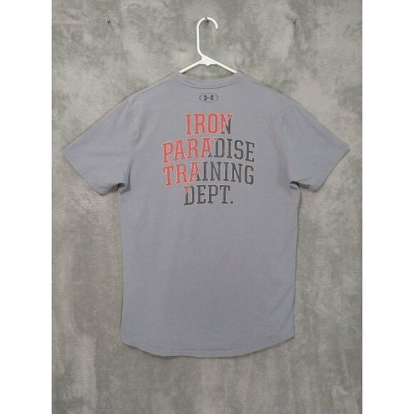 Under Armour Shirt Men Medium Gray Project Rock Training Dept Loose Short Sleeve - Picture 2 of 9